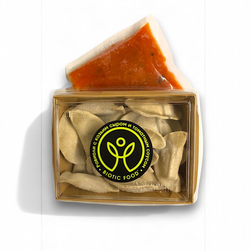 Равиоли с козьим сыром и томатным соусом - Вареники Клецки BIOTIC FOOD